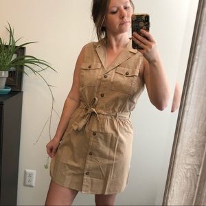 NWOT H&M khaki utility button down dress